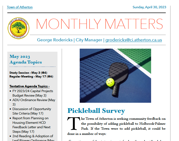 April Monthly Matters