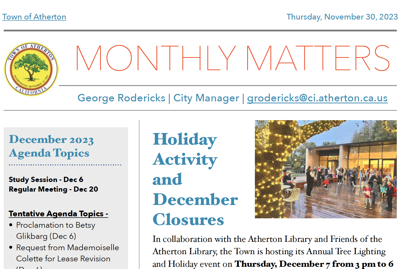 Nov 2023 Monthly Matters