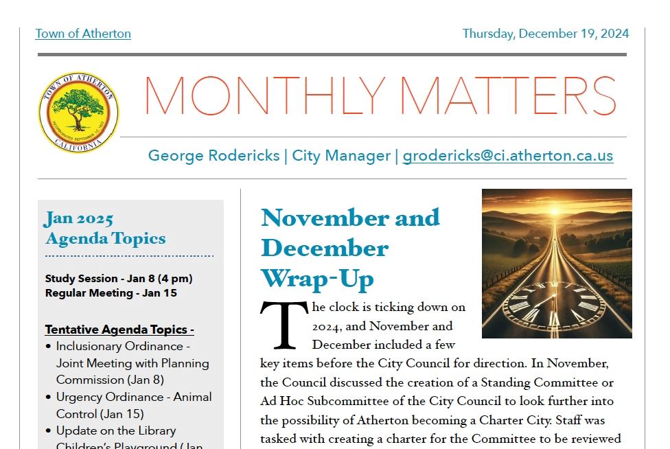 December Monthly Matters