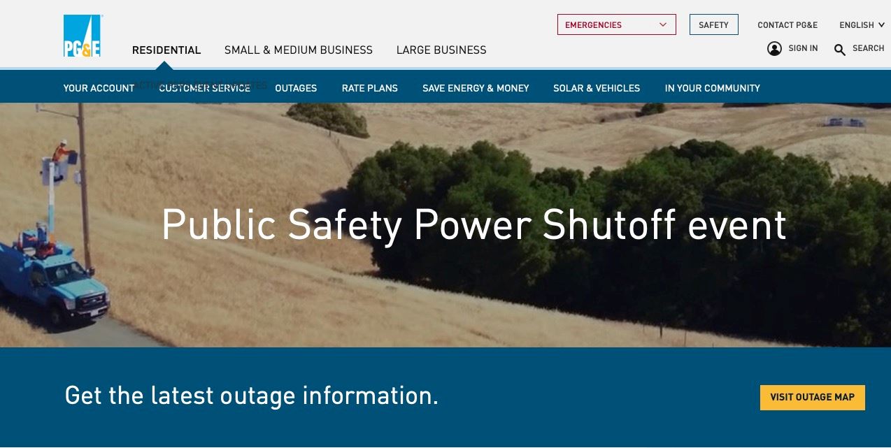 PG&E Power Shut Off Event
