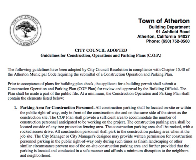 construction parking